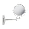 JERDON 6-Inch Two-Sided Swivel Wall Mount Mirror - Makeup Mirror with 5X Magnification & 10-inch Wall Extension - Chrome Finish - Model JP7508C