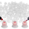 OZER Tattoo Ink Cups with Stable Base and 200pcs Tattoo Ink Cup Skull Disposable Silicone Tattoo Pigment Cup Partially Transparent