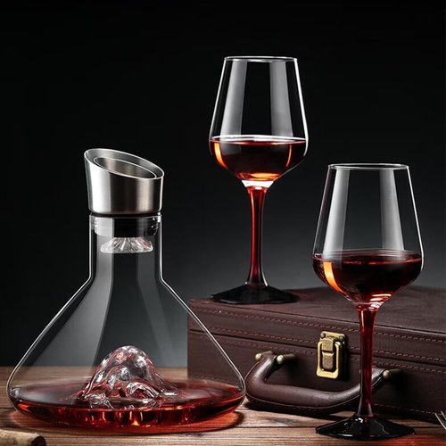Newyond Wine Decanter, Red Wine Carafe,Wine Aerator, decanters, Iceberg base decanter, Decanter gift box, Wine lovers gift box.