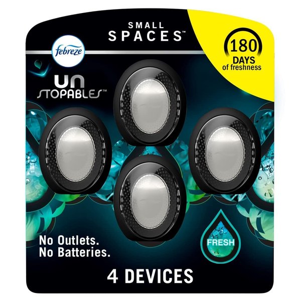Febreze Small Spaces Unstopables Air Freshener Fresh, .25 fl. oz., Pack of 4