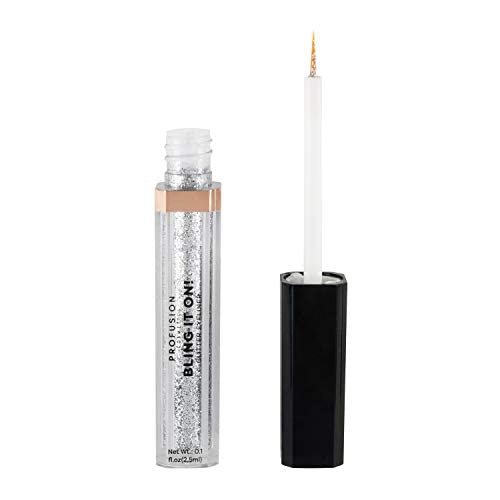 Profusion Cosmetics Bling It on Liquid Glitter Eyeliner Long Lasting Sparkling Pigment Liquid Eyeliner for Festival Makeup Crystal Diamond