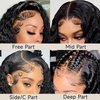 UVVUVV 13x6 Deep Wave Lace Front Wigs Human Hair 180% Density Deep Curly Lace Frontal Wigs Human Hair Glueless HD Lace Front Wigs Human Hair Pre Plucked with Baby Hair for Women 24Inch