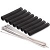 Fuzbaxy 8PCS Spark Plug Wire Boots 6 inches 2500° Heat Shield Protector Sleeve with 16pcs Stainless Steel Wire Ties(Black)