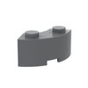 Classic Bulk Brick Block, Curved Brick Round Corner 2x2 Macaroni with Stud Notch, 100 Piece Building Brick Dark Grey, Compatible with Lego Parts and Pieces 3063(Colour:Dark Grey)