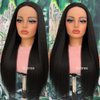 Aubree Black Lace Front Wigs Glueless Pre-plucked Natural Hairline Synthetic Lace Front Wigs Long Straight Frontal Lace Wigs for Fashion Women