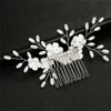 CASOLVX Wedding Pearl Hair Comb Handmade Flower Side Comb Delicate Bridal Hair Accessories for Brides and Bridesmaids with Wedding Party and Dinner
