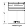 DuraVent 6GVAM Model 265106 Universal Male Adapter B-Vent, 6" Size