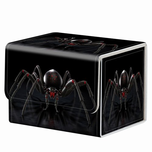 Strong Magnet Card Case Deck Box Mtg Card Box Playing Card Box Magic Deck Box Tcg Up to 200 Cards Creative Pattern Trading Card Storage Box for Collectible Card Games, Menacing Black Spider