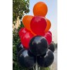 JODIDI 60 Pcs 12-Inch Latex Graduation Balloons in Black, Orange, and Red - Perfect for Halloween, Graduation, Birthday, Baby Shower, and Party Decorations