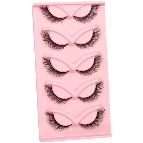 False Eyelashes Cat Eye Lashes Natural Look Fluffy Faux Mink Lashes Wispy Lashes Fox Eye Volume Short Fake Eye Lash Pack Bratz Doll Lashes By Milllruez