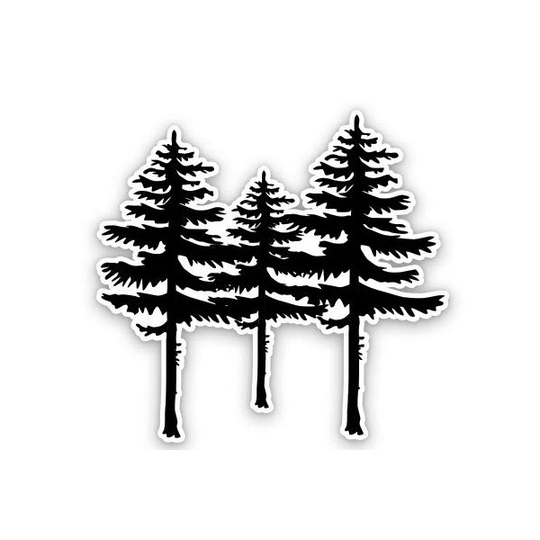 GT Graphics Spruce Trees - 12" Vinyl Sticker Waterproof Decal