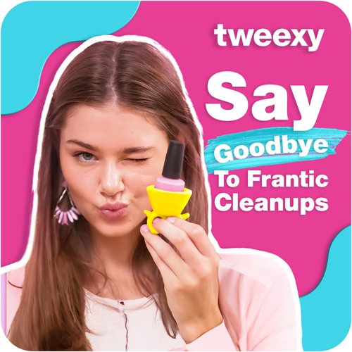 tweexy Wearable Nail Polish Holder Ring - Ideal Gift for Teenage Girls - Nail Polish Holder Stand for Manicure & Pedicure, Fingernail Painting - Nail Polish Accessories (Kittycat)