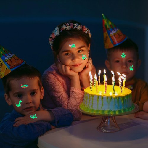 Tattoos for Kids 400 Glow in the Dark Tattoos, Kids Tattoos Temporary, Cute Luminous Mixed Style for Girls and Boys, Waterproof Temporary Tattoos, Glow in the Dark Party Supplies, Kids Party Favors