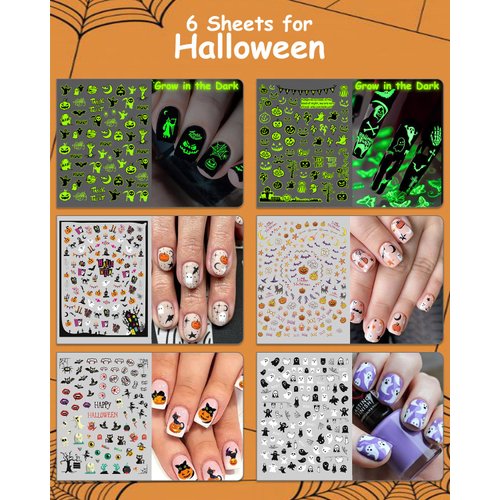 30 Sheets 7 Holiday Nail Art Stickers, Mixed Season Nail Decals Set for All Year, 3D Self-Adhesive Pegatinas Uñas Easter 4th of July Halloween Thanksgiving Christmas Valentine's St. Patrick's Day