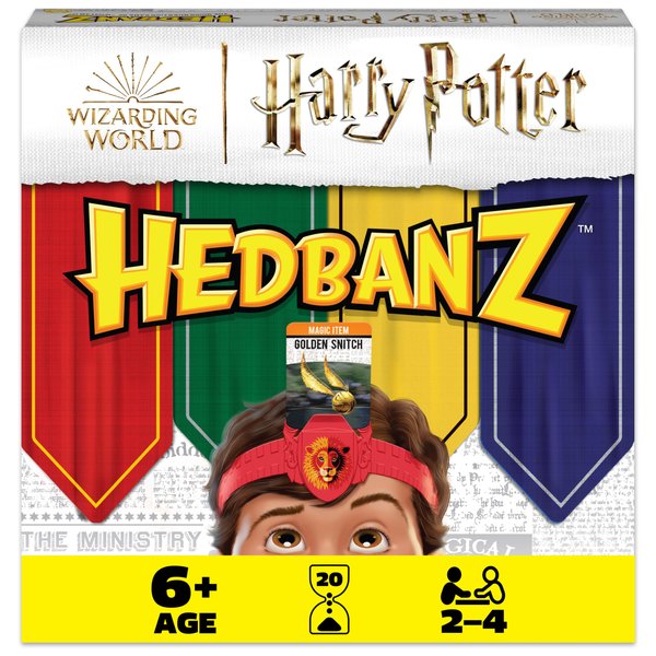 Spin Master Games Hedbanz, Harry Potter Wizarding World 2022 Edition with New Cards Family Board Game Gift Toy Merchandise Books Movies Card Game House Headbands, for Adults & Kids Ages 6 and up