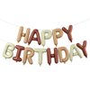 Cream and Brown Happy Birthday Balloons Banner,16 Inch Mylar Foil Letters Set,Inflatable Reusable Party Decor,for Women,Men,Kids Boys & Girls Beige Brown Birthday Decorations Party Supplies