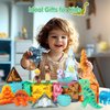 Dinosaur Toys Magnetic Tiles Blocks, 3D Movable Dinos Magnetic Building Blocks for Kids 3-5 5-7 STEM Educational Outdoor Sensory Toys Gifts for Boys and Girls