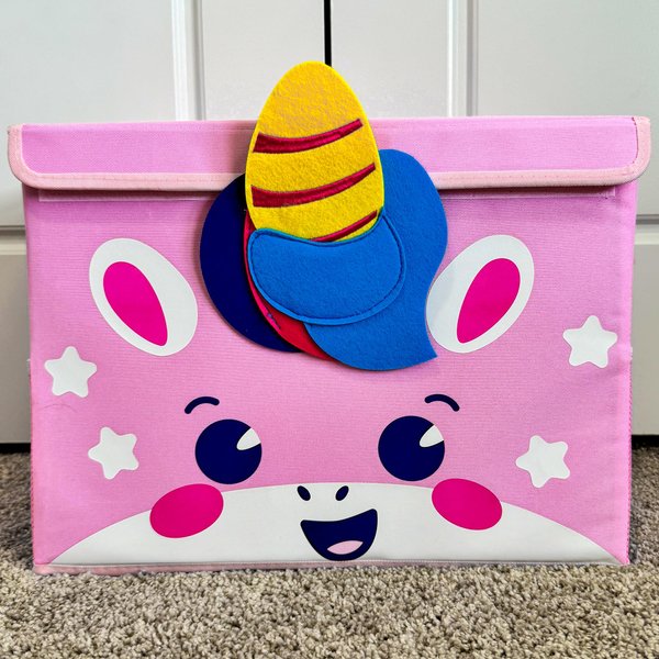 QUOKKA Toy Storage Box for Boys and Girls - 16x12x10 In Toy Chest Organizer for Kids - | Collapsible | Handles | Flip-Top Lids | - Fabric Foldable Bin for Playroom - Nursery Room Organization