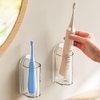 Toothbrush Holder Wall Mounted,Eco-Friendly Mighty Toothbrush Holder for Bathroom No Drilling 2Pack (2, Transparent Color)