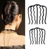 JKJF U Shape Hair Side Combs Hair Fork Metal Hairpins Hair Clip Hair Tools for Women and Girls Hairstyle Hair Accessories - Black 7 Teeth 2 Sizes