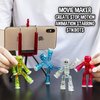 Zing Stikbots, Set of 4 Clear Stikbot Poseable Action Figures and Mobile Phone Tripod, Stop Motion Animation Toys, Great for Kids Ages 4 and Up