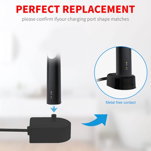 Replacement Model HX6100 Charger Compatible with Philips Sonicare Protective Clean 4100 5100 5300 Electric Toothbrush Charging Base, HX3000 / HX6000 / HX8000 / HX9000 Portable Waterproof Power Cord