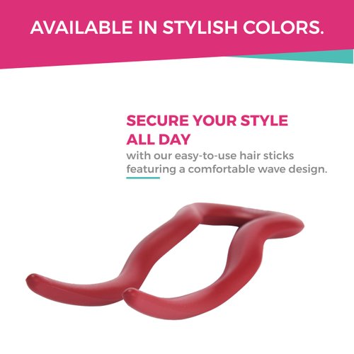 HAWWWY 3 Pack Hairpins Multicolor - 5.1''L French Hair Pins - U Shape Hair Forks - Prong Bun Hair Sticks - Chignon Pins Hairstyle Accessories - Bun Clip for Women - Orange, Red, and Green, tictac