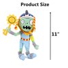 4 PCS PVZ Plant and Zombies Plush Zombies Sets 1 2 Stuffed Soft Toys Wizard Zombie, Sun Zombie, Red Boy Zombie, Sticker Zombie PVZ Figure Doll New