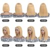 X-TRESS Honey Blonde Bob Wigs 13×4×1 T Part Lace Front Wig 8 Inch #27 Honey Blonde Lace Front Bob Wig Middle Part Human Hair Wig Short Bob Human Hair Wig for Black Women（8 Inch，27#）