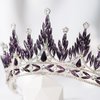 SWEETV Tiaras and Crowns for Women, Wedding Tiara for Bride, Rhinestone Queen Crown, Crystal Costume Hair Accessories for Birthday Prom Quinceanera Celebration,Purple