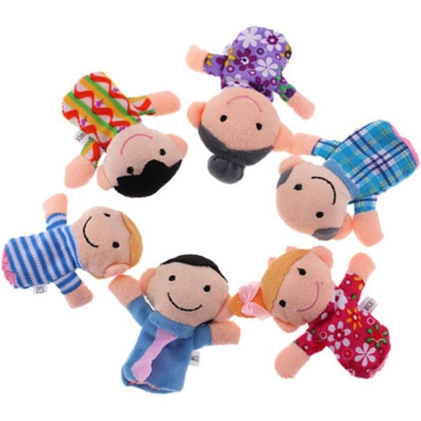 6 Pcs People Family Members, Finger Puppet Set, Cloth Velvet Puppets, Finger Puppets Set, Story Time, Party Favors, Gifts Christmas Stocking Stuffers, Finger Puppets, Finger Hands