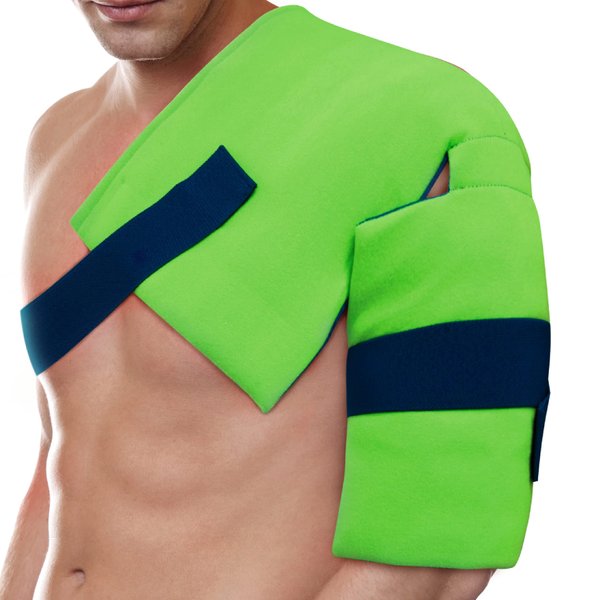 Brownmed - Polar Ice Shoulder Wrap - Reusable Shoulder Ice Pack Wrap for Support After Injuries or Surgery - Flexible Compression Wrap - Cold Therapy Ice Pack Wrap