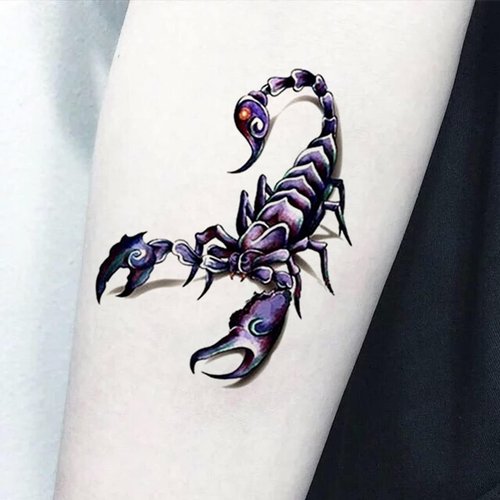 2 Pcs Black 3D Scorpion Temporary Tattoos Temporary Tattoos Stickers Fashionable Fake Tattoos Removable Waterproof Body Art Tattoo Stickers for Men Women Teens Girls Boys