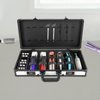 Professional Barber Carrying Case with Code Lock, Hairdresser Tool Box Organizer Traveling Case, Portable Travel Barber Suitcase for Hair Stylist Pet Groomer Beauty Salon Makeup Artist (white+black)