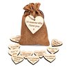 DNVB SHOP 10 Reasons Why I Love You Wooden Hearts - Romantic Anniversary and Valentine’s Gift with 10 Unique Messages in Hessian Bag - Thoughtful Keepsake for Him or Her - Eco-Friendly No Plastic