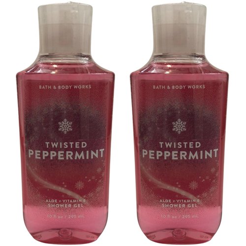 Bath and Body Works Body Care - Full Size Shower Gel Aloe + Vitamin E - 10 fl oz - Twisted Peppermint