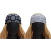 SAE99 Headband, Sweatband, Head Wrap, Knot Twist Headband, Soft Stretchy Headband, Turban Headband, Sport Yoga headband Fits All (Mandala Gray & Black (2Pcs/Set))
