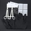 58PCS Body Piercing Kit Surgical Steel 14G 16G BCR CBR Labret Lip Rings Cartilage Daith Earrings Belly Button Rings Nose Septum Piercing Jewelry Needles Gloves Clamps Tools