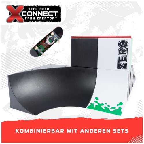 Tech Deck X-Connect Starter Set - Bowl Builder 2.0 Ramp Set with Authentic Zero Fingerboard and Accessories, from 6 Years