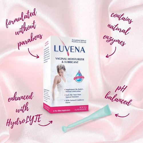 Luvena Moisturizer - Vaginal Moisturizer & Menopause Support for Women - Feminine Intimate Dryness, Redness, Irritation, Burning Symptom Relief - Water Based, Paraben & Glycerin Free - (2 Pack)