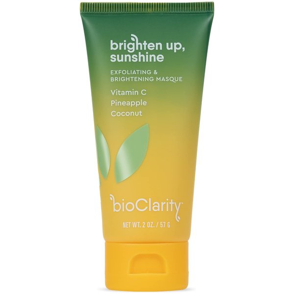 BioClarity Brightening Face Mask | Brighten Up Sunshine |100% Clean, Vegan Ingredients | Exfoliate, Brighten & Hydrate Your Skin | Contains Vitamin C, Pineapple, Avocado, Hyaluronic Acid | 2 oz.