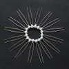 KDDOM 20 Pcs U Shape Pearl Hair Pins Wedding Bridal Flower Pins for Bridesmaids Women Girls, 0.4 inch(Silver)