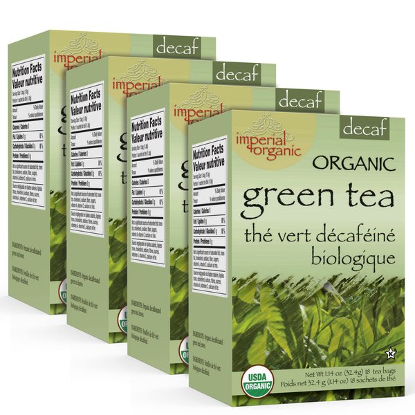 Uncle Lee’s Organic Decaf Green Tea, 100% Natural Premium Green Tea Bags, Fresh Flavor, Enjoy with Honey, Hot Tea or Iced Tea Beverages, Pack of 4-18 Tea Bags per Box