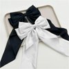 Hair Bows for Women,Satin Bow Barrette Hairclip Long Tail Ponytail Holder Wedding Party Hair Accessories (Black/White)