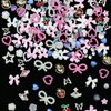 Pink White Bow Rose Flowers Nail Charms 3D Hollow Heart Star Bowknots Pearls Assorted Acrylic Nail Charms Mix Pearls, Silver Planet Star Butterfly Alloy Nail Gems Charms for Nail Art DIY Accessories