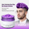 Temporary Purple Hair Color Wax, Washable Natural Hair Dye for Women, Men and Kids