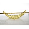 Generic Small gold or silver filigree metal hair slide stick clip barrette (Primary color: Gold), 1 Count (Pack of 1)
