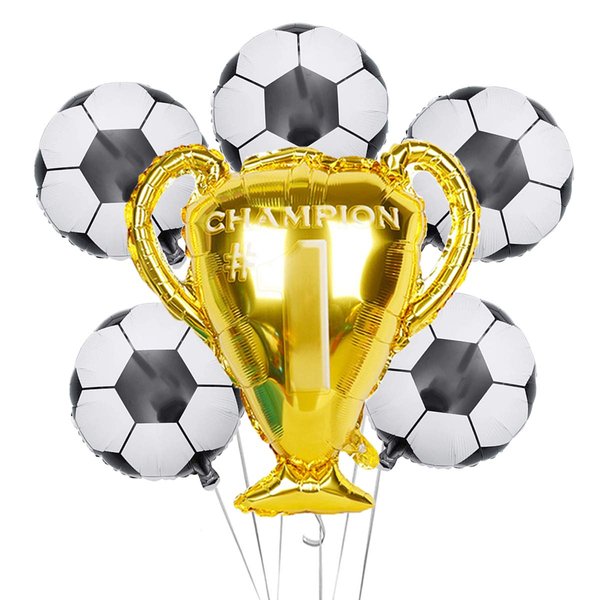 Soccer Party Balloons Set, Championship Trophy Balloon and Soccer Foil Balloons for Birthday Baby Shower Wedding Anniversary Soccer Themed Party Decoration