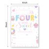 LoaHak Four Ever Sweet Birthday Invitation, Donut Invitation, Donut party favors for kids, birthday party invitations. (011)