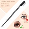 Skyley 4 Pieces Eyebrow Brush Eyelash Separator Brow Comb and Lash Spoolie Professional Eye Makeup Tools Metal Folding Lash Comb for Eyelash Black Double Head Eyelash Brush